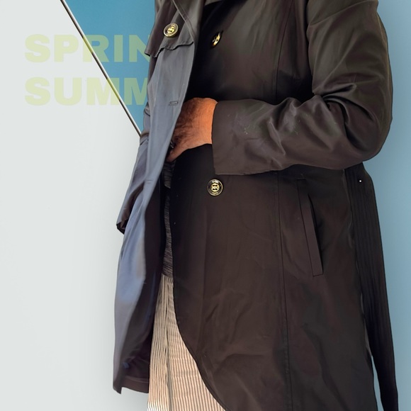 Luxurious Black Trench Coat by CeCe - Picture 15 of 16